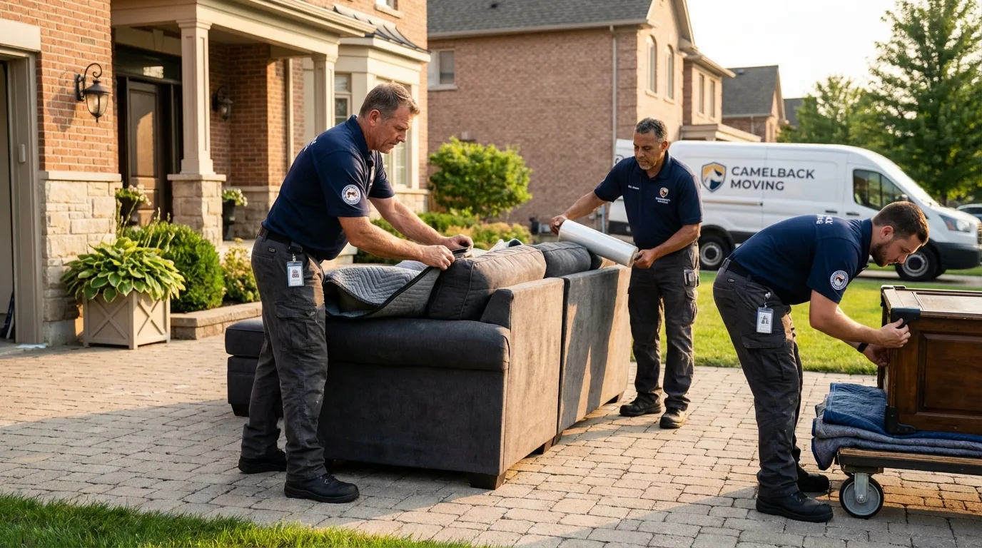Large estate moving crew wrapping furniture in Tavares, FL